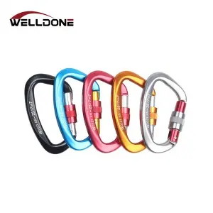 Multifunction 5KN / 12KN / 25KN Aviation Aluminum Screw / Wire Locking Carabiner