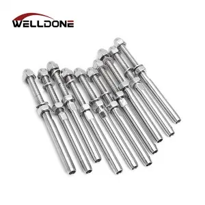 Stainless Steel Cable Railing Kits Hardware Swage Stud Threaded Terminal End Fitting