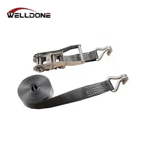 2″ 50MM 3T 3000KG Stainless Steel Ratchet Tie Down Strap with double J hook
