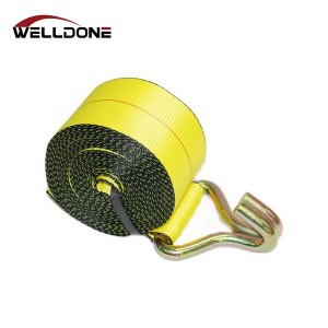 3″ Winch Strap with Wire Double J Hook WLL 5400LBS