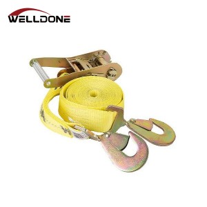 US Type 2″ Car Ratchet Tie Down Strap with Twisted Snap Hook WLL 3333LBS