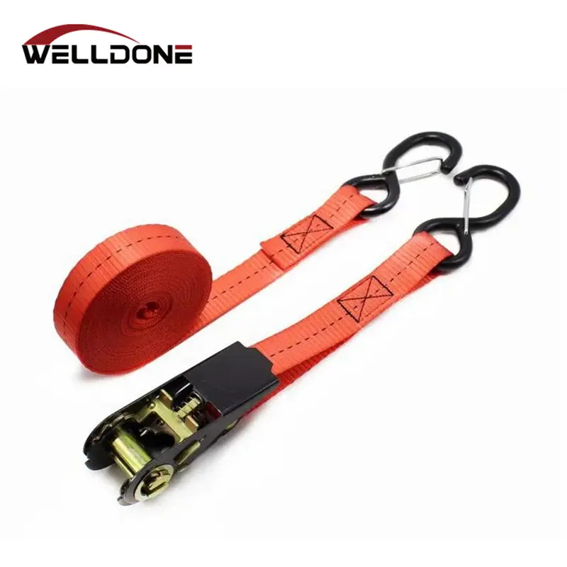 1″ 25MM 800KG Thumb Ratchet Tie Down Strap with S hook Featured Image