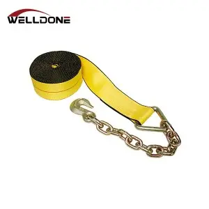 3″ Winch Strap with Chain Anchor Extension and Hook WLL 5400LBS