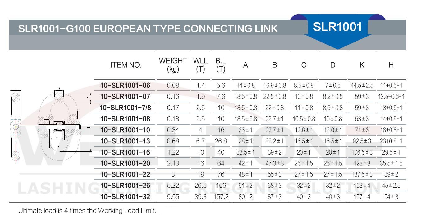 G100 connecting link specification